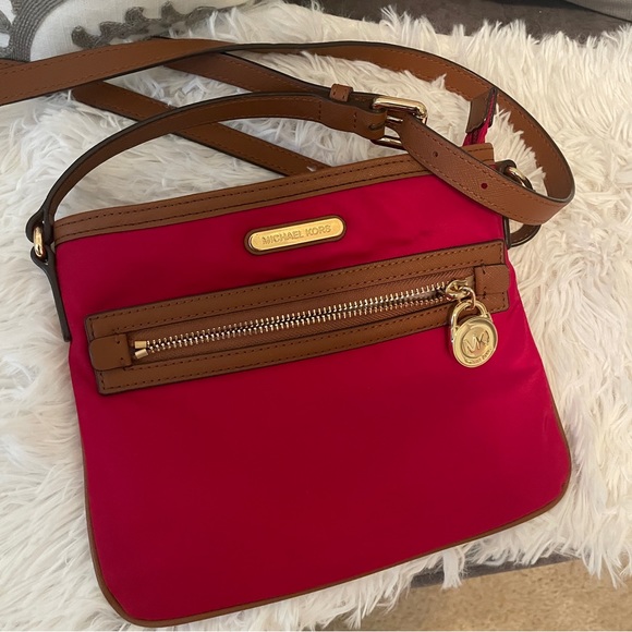 Michael Kors Bags Michael Kors Crossbody Bag Red With Leather Straps Poshmark